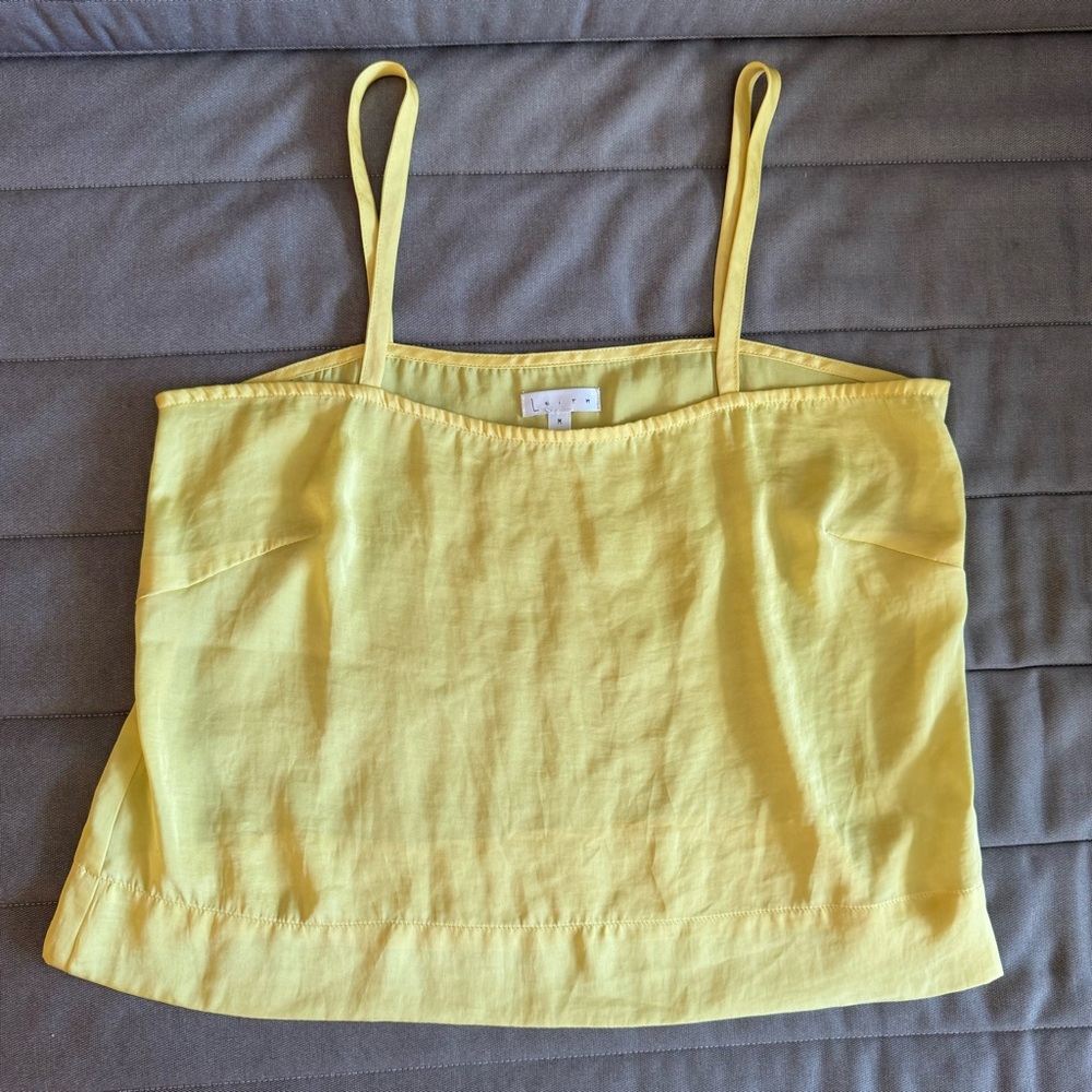 Leith Yellow Crop Top Tank Silky Womens Medium